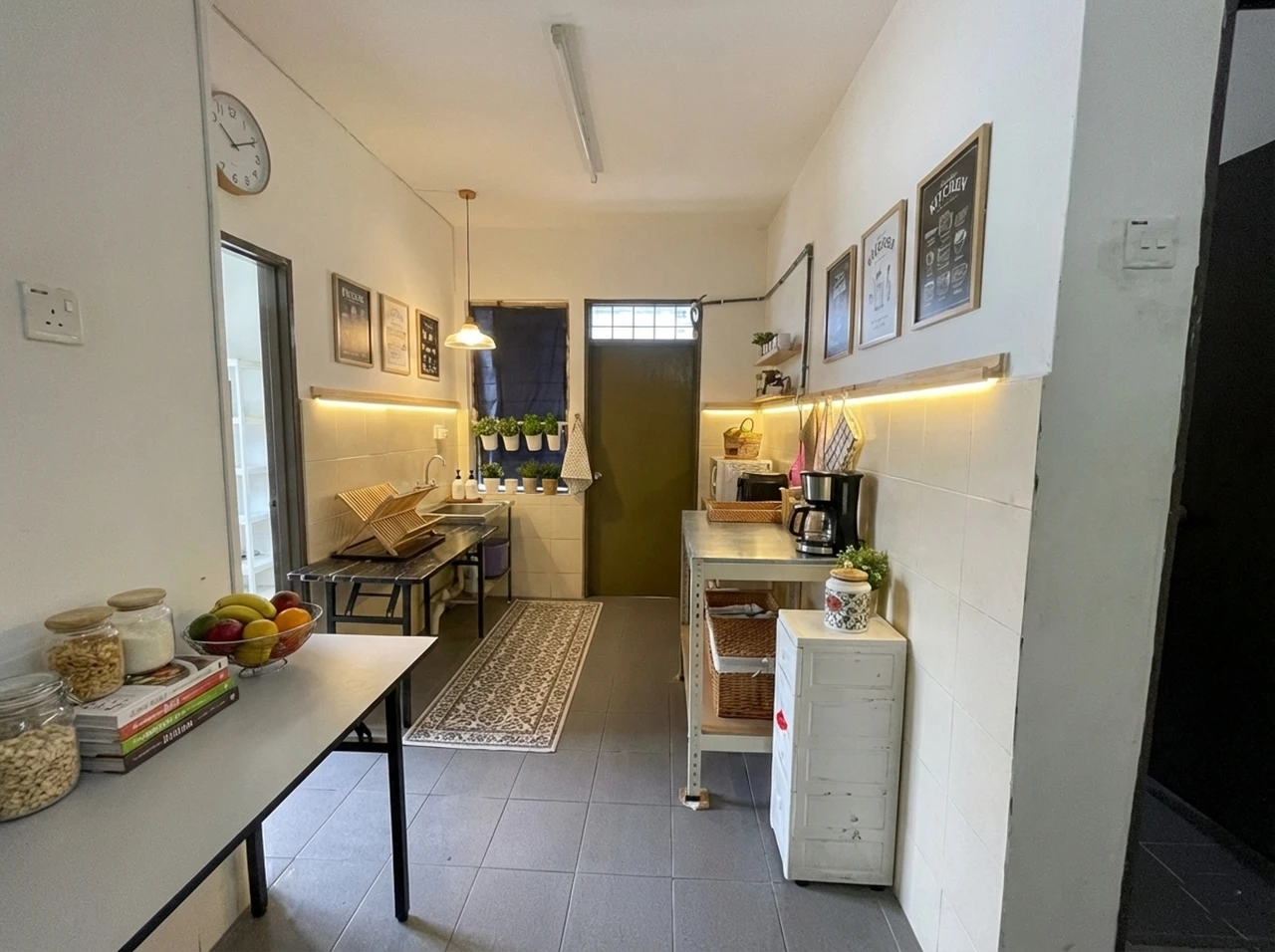 Homestay kitchen with coffee maker and microwave